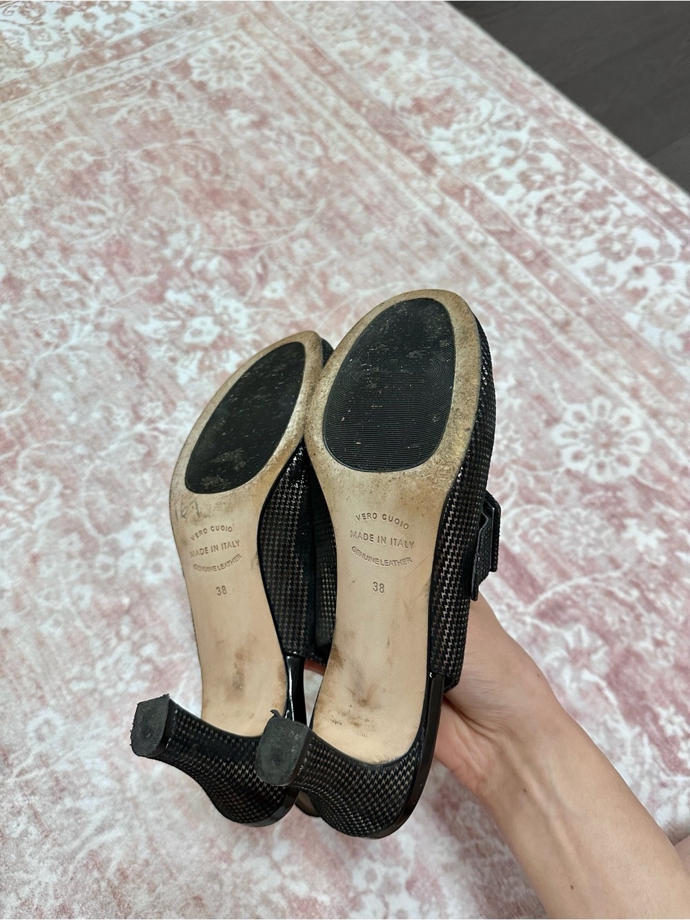 Anyi Lu ✨ Genuine Leather Metallic Sandal Heels - Picture 8 of 11